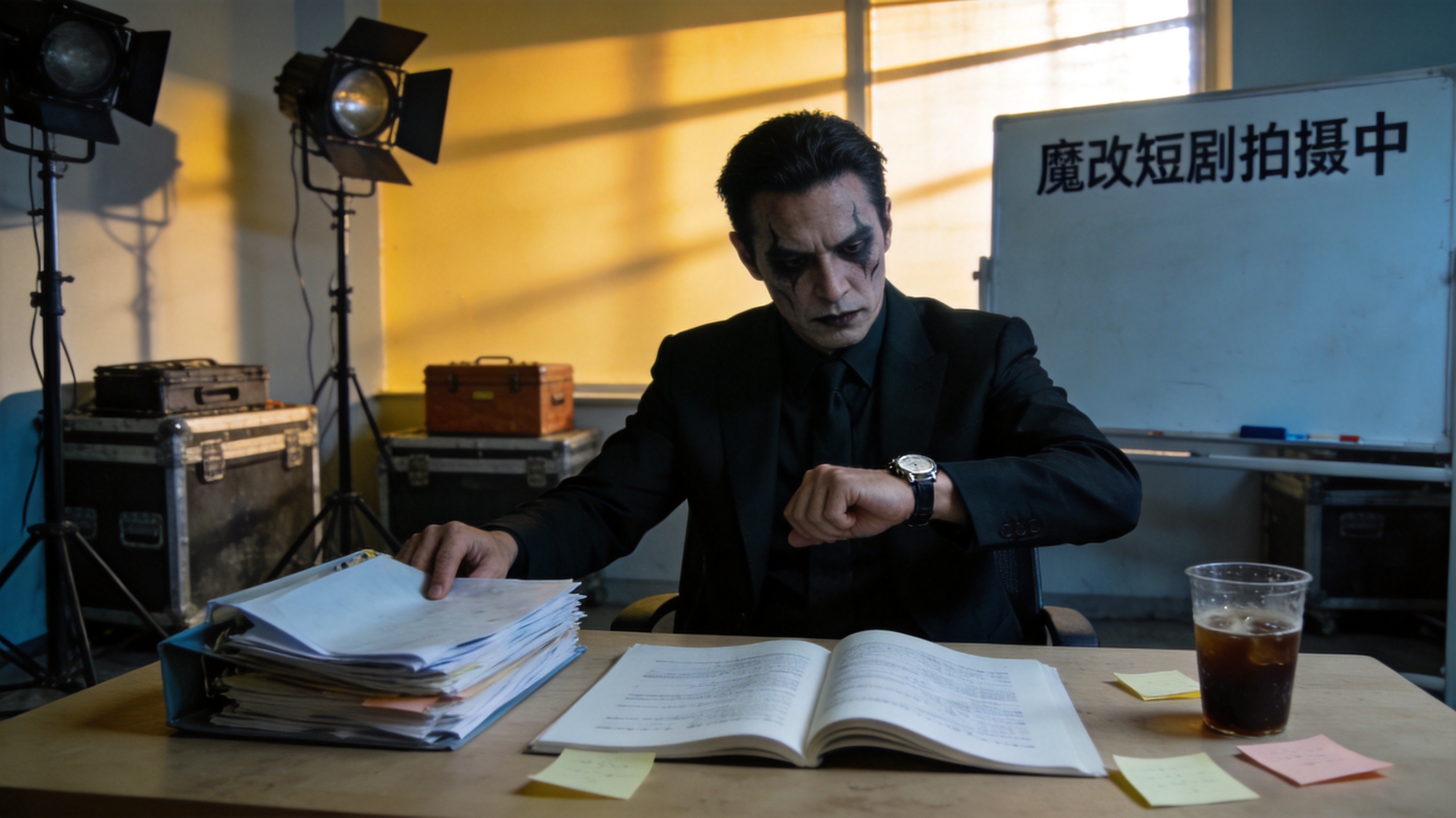 脑洞魔改短剧《反派今天也想下班》横版官方海报