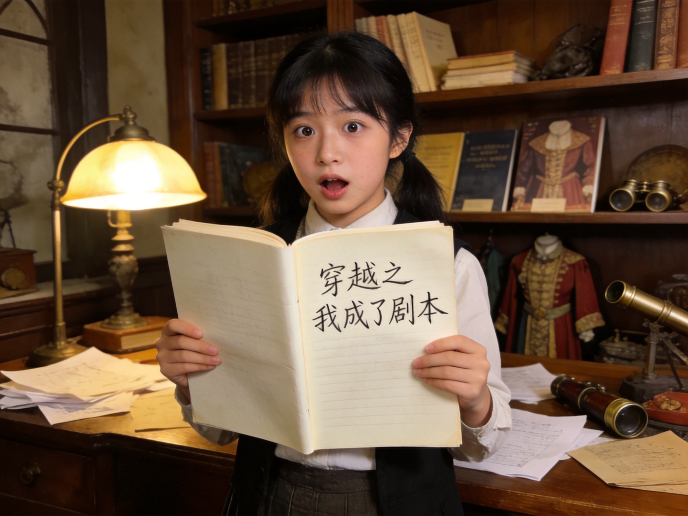 穿越魔改短剧《穿越之我成了剧本》竖版海报